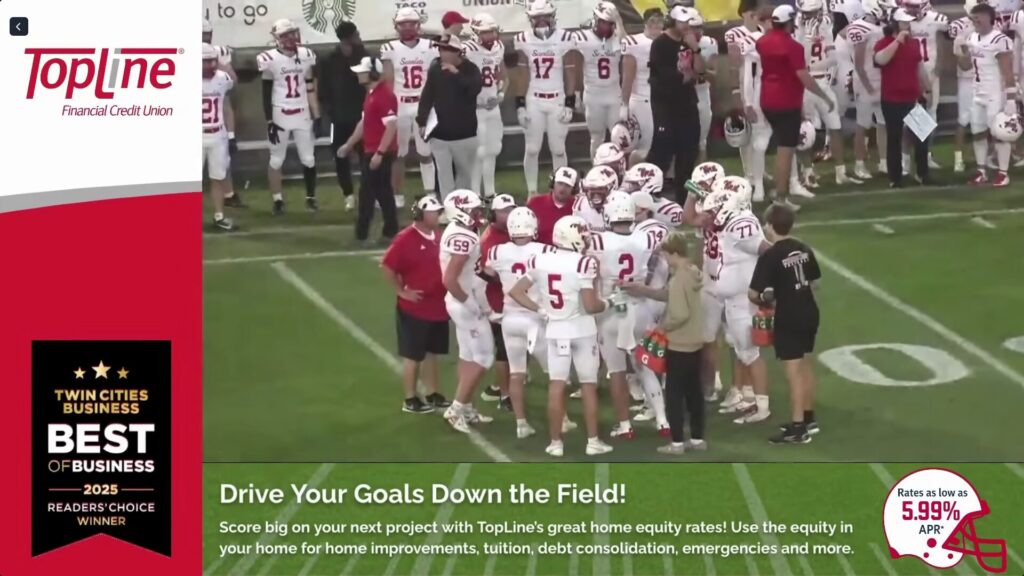 reactoo's tweet image. Friday night football, broadcast in a whole new way 🙌
The latest KARE11+ Live American Football stream was produced on Reactoo... with the commentator running the entire production while calling the game! #HighSchoolSports #Innovation