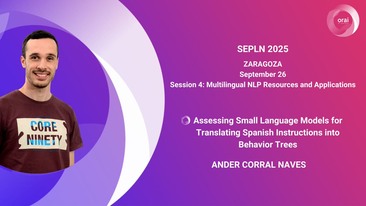 orai_NLP's tweet image. 🎓This paper investigates the ability of #LLMs (particularly sub-10B Small Language Models #SMLs) to generate #BehaviorTrees #BTs from natural language, with a specific focus on #Spanish
#SEPLN2025 #OraiNLP
#IKASPROD project
#Robotics