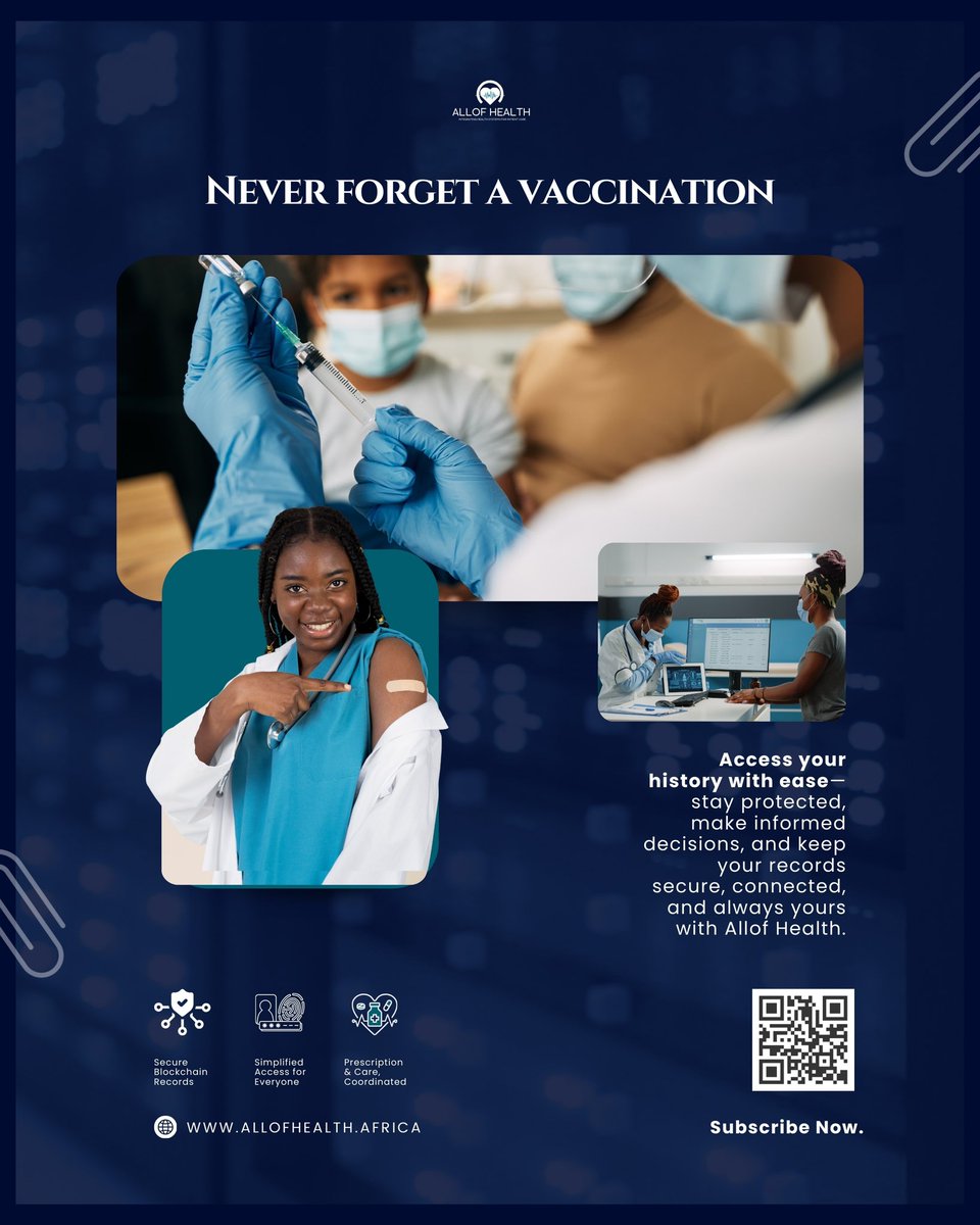 Never forget a vaccination again!

With Allof Health, your medical history is always within reach.

Stay in control here: allofhealth.africa