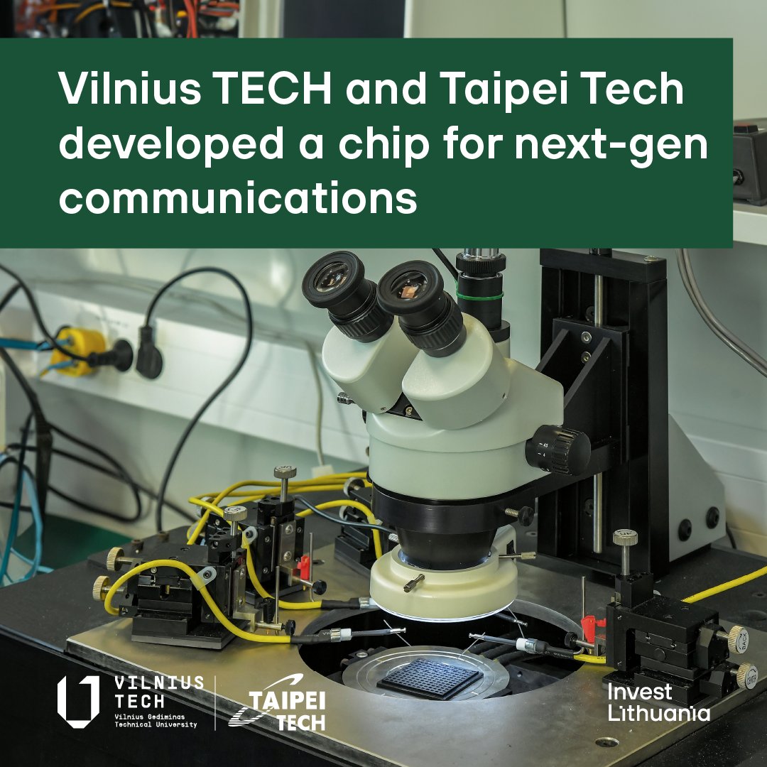 🔎 Scientists from VILNIUS TECH &amp; Taipei Tech co-developed a next-gen communications chip, produced at TSMC and now tested in #Vilnius.

A step forward in #Lithuania’s place in the global #semiconductor ecosystem. 🌍

vilniustech.lt/about-universi…