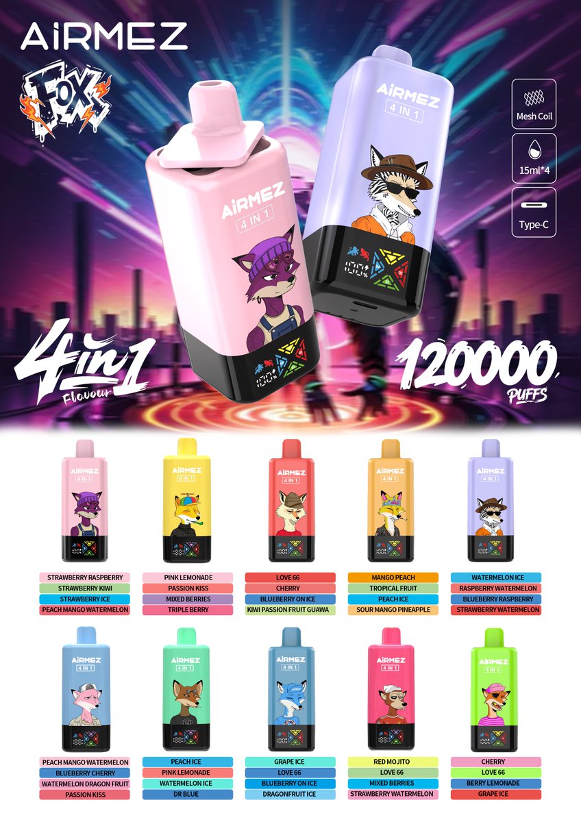 Anyone here tried a 4-in-1 vape system before? 🤔

Hey guys,
I just picked up something called the Airmez Fox 4in1, and it’s my first time seeing this kind of setup. Basically, it’s one device with 4 flavors built in, and you switch by twisting the mouthpiece a bit.
#vape #e-cig