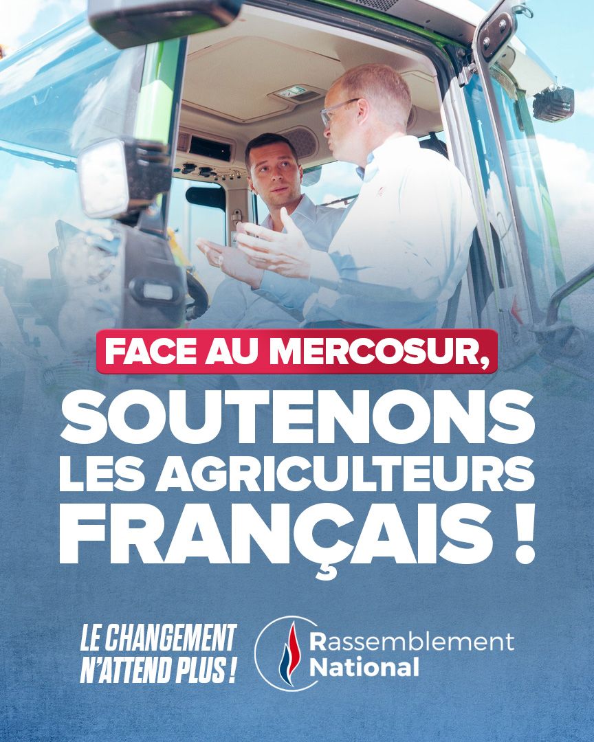 RNational_off's tweet photo. 🔴 Les technocrates hors-sol et mondialistes de Paris et Bruxelles sacrifient l'agriculture française !

Avec @MLP_officiel et @J_Bardella, nous mettrons fin à cette concurrence déloyale imposée et protégerons notre souveraineté alimentaire !

🇫🇷 https://t.co/ogj5rAkXXb https://t.co/bcPVjX3msu