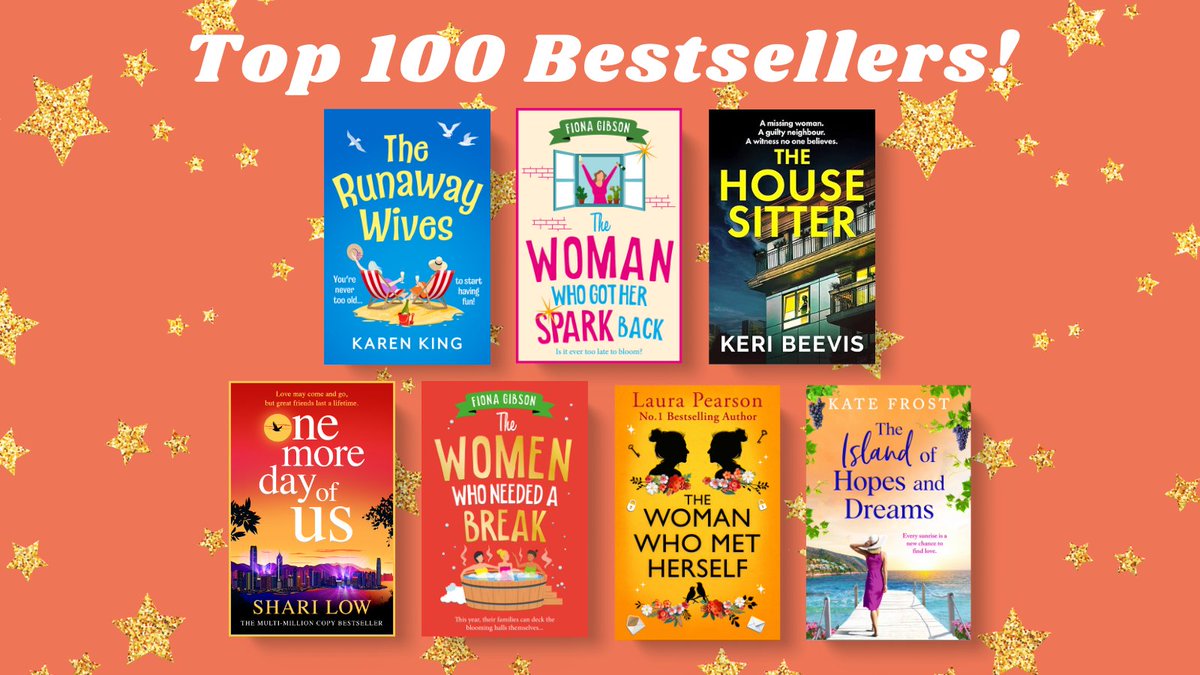 ✨ TOP 100 BESTSELLERS ✨

Congratulations to <a href="/karen_king/">Karen King Author</a>, <a href="/FionaGibson/">Fiona Gibson</a>, <a href="/keribeevis/">Keri Beevis</a>, @ShariLow, <a href="/LauraPAuthor/">Laura Pearson</a> and <a href="/katefrostauthor/">Kate Frost</a> who are in the Kindle Top 100 Bestsellers chart! 🎉