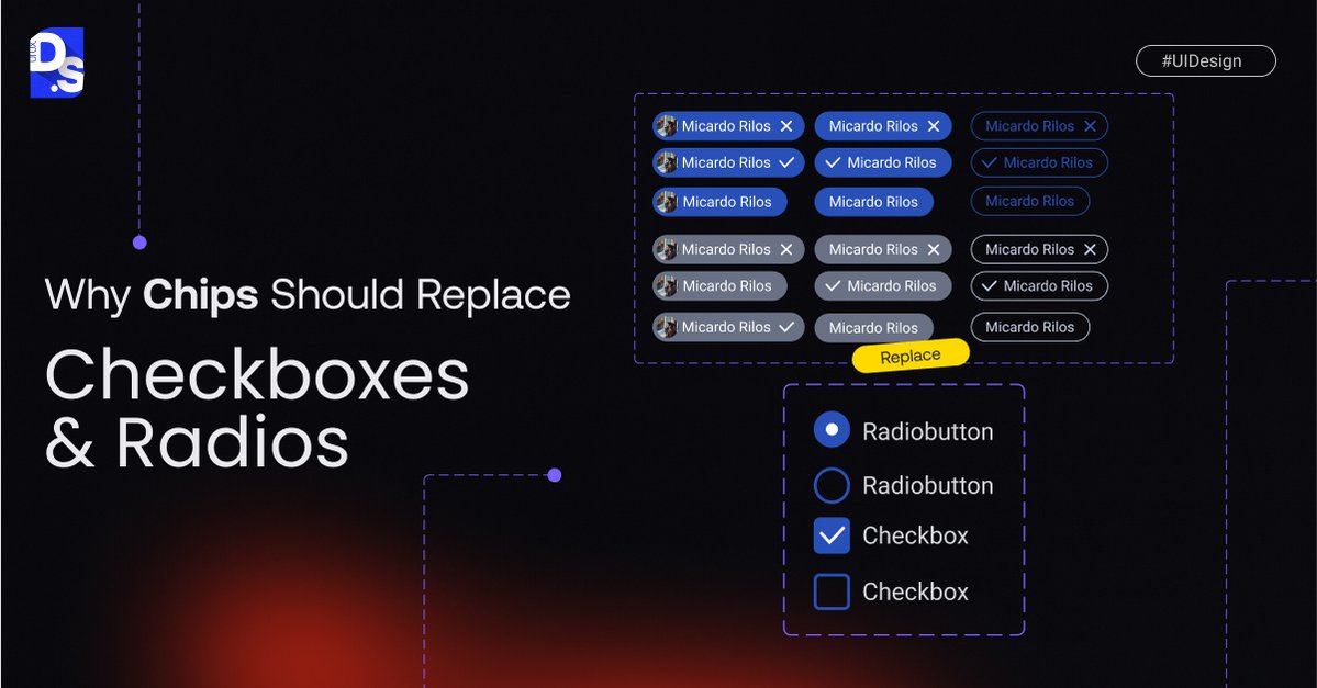 design__studio's tweet image. Checkboxes and radios worked for desktops. But on mobile, they fail users.

Chips are the modern, flexible alternative that make interaction seamless. Ready to make the switch?
.
.
#uidesign #uxdesign #designstudiouiux #appdesign