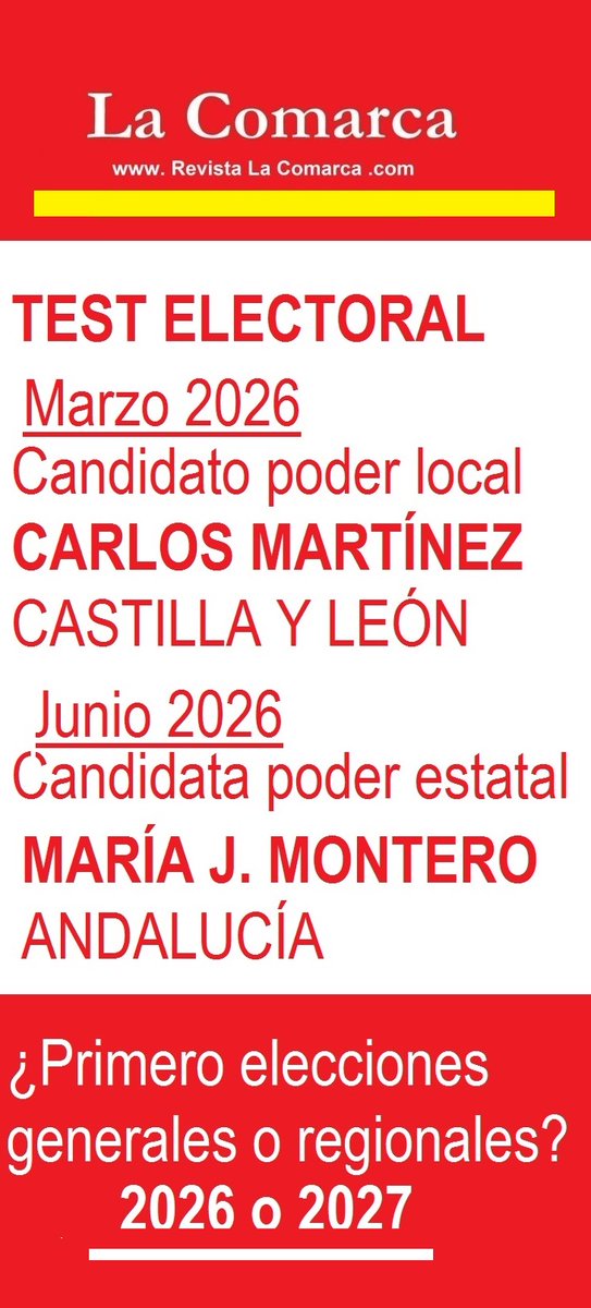 RevistLaComarca's tweet photo. ELECCIONES 2026 El resultado en Castilla y León marcará la estrategia electoral del Gobierno en Andalucía, comicios regionales y generales   https://t.co/I9BUaplfPH https://t.co/1vfQgcOS9Y