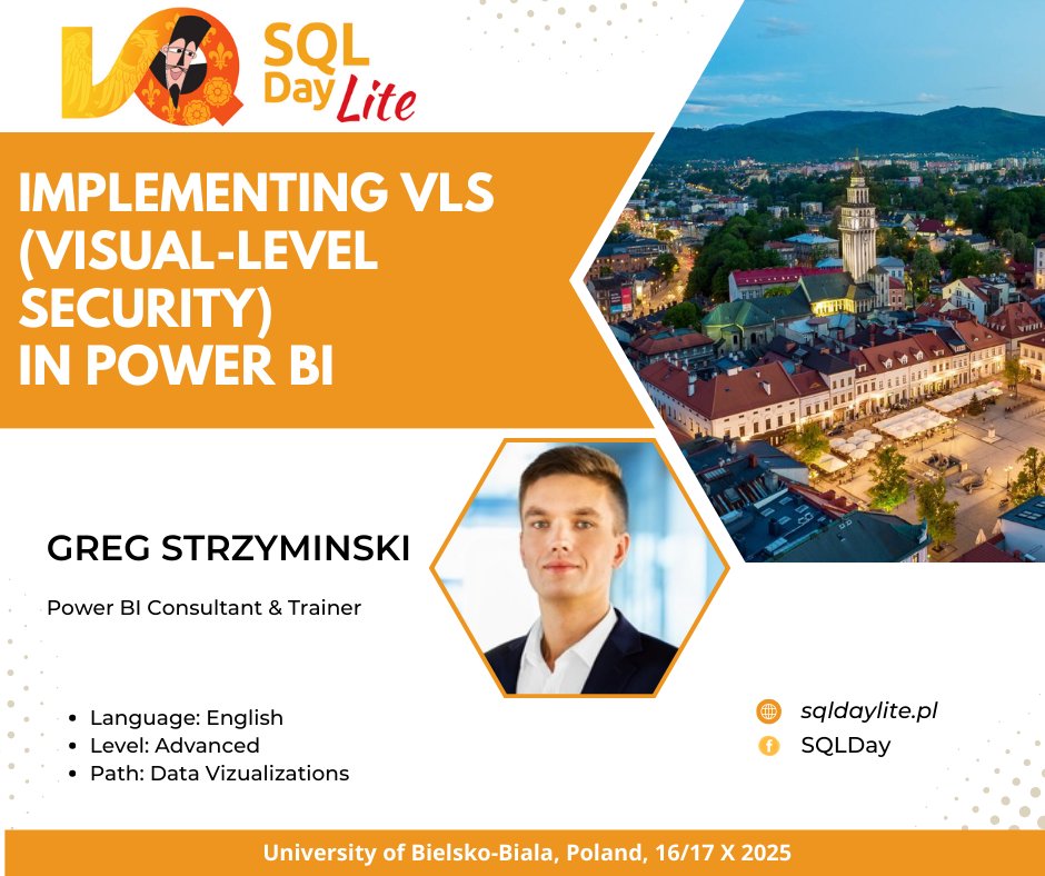 sqlday's tweet image. Explore SESSIONS at SQLDay Lite 2025 in Bielsko-Biała! 🎤🔥
🗣️ Greg Strzyminski
TICKETS 👉 sqlday.pl/en/lite/#ticke…
#SQLDayLite2025 #sqlday #DataCommunityPoland #datacommunity #bielskobiala #poland
Copyright for the characters of „Baltazar Gabka“ by heirs of Ledwig