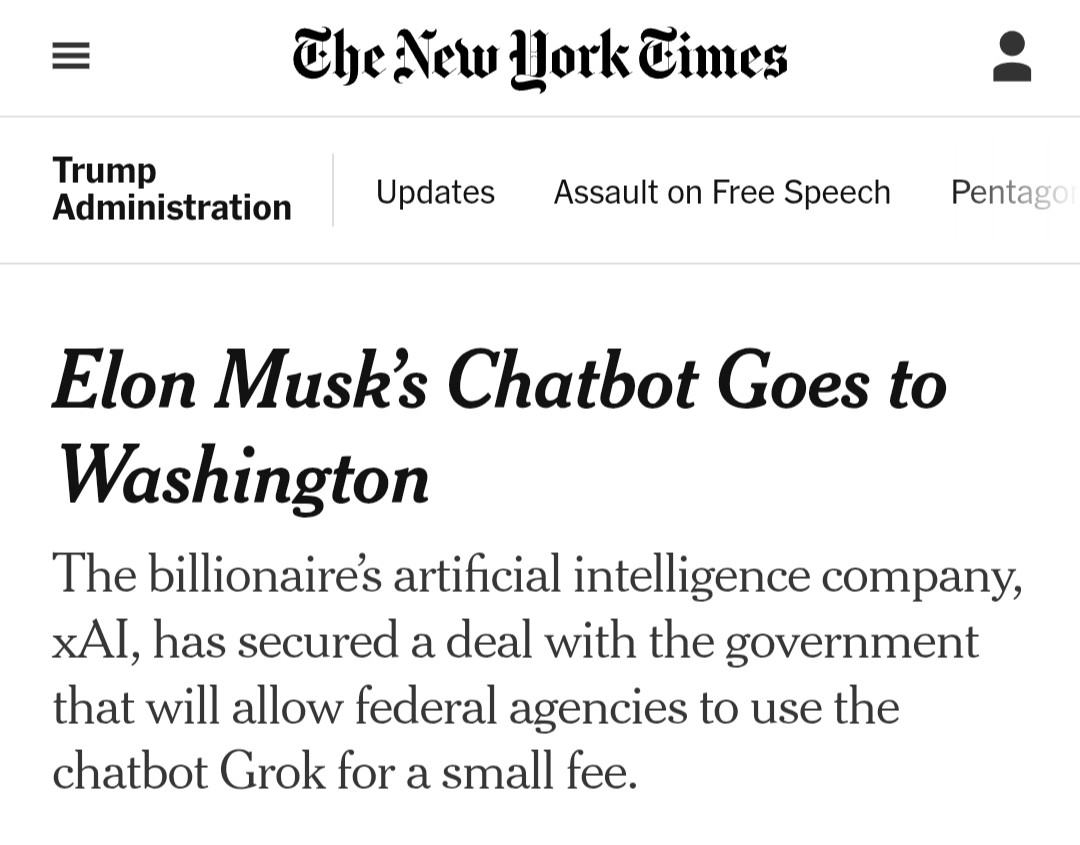 Wer Grok/xAI verwendet, trainiert genau das System, das ihn in Zukunft tyrannisieren wird. Bravo.

Link: nytimes.com/2025/09/25/tec…