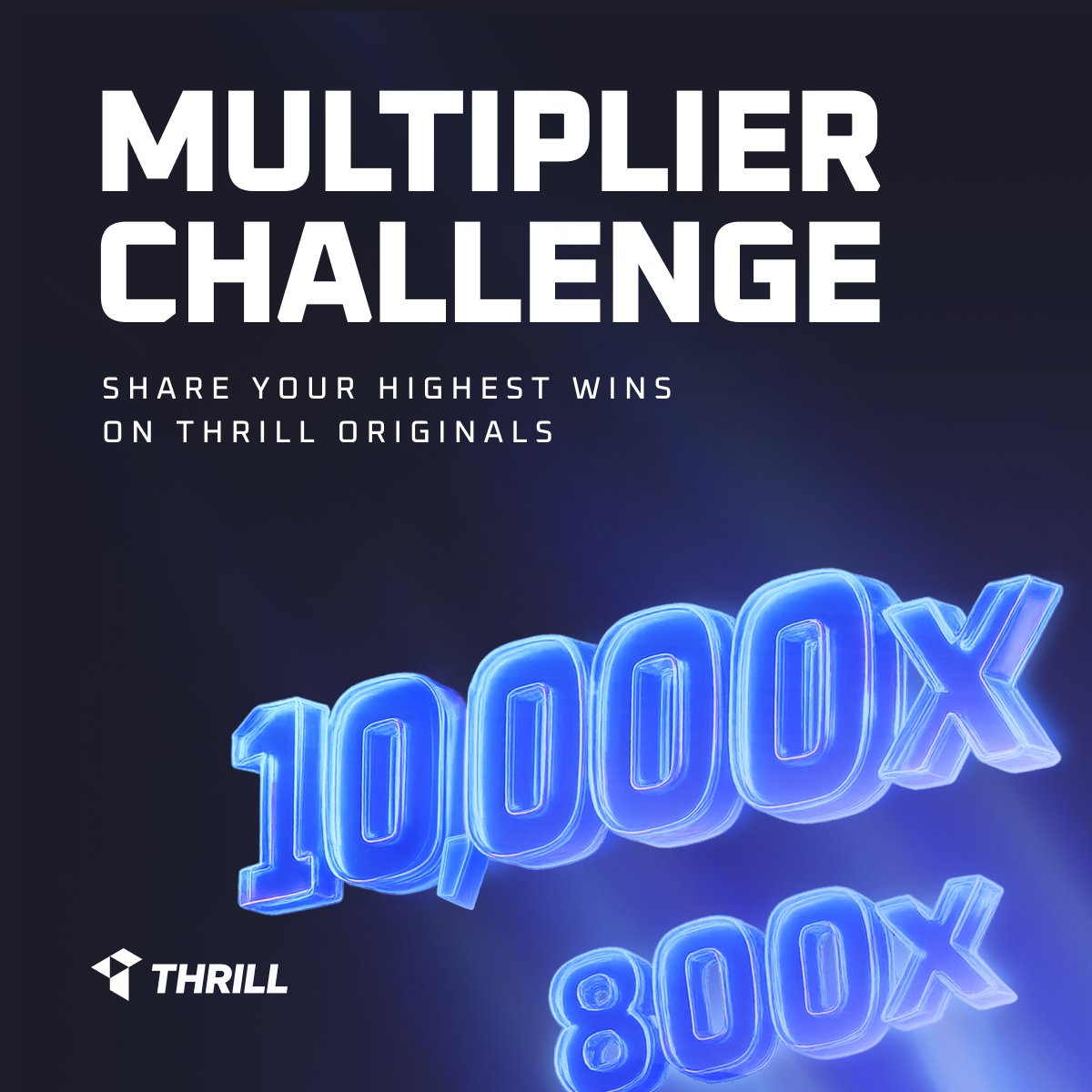 💪Today’s Multiplier Hunt is live across all Thrill Originals with more winners!
Share your won bet slip from any Thrill Original + username

· 10 random winners picked at 5PM UTC get $20
· Bonus: Highest multiplier by then scores $50!

Rules
- Min bet: $0.10
- Only bets placed &amp;