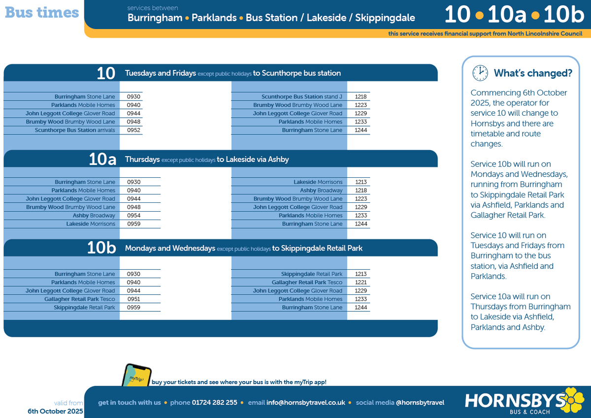 Today's the day - Service 10 will change to ourselves and there are timetable and route changes.

We hope to see you on the new service 🚌🚌🚌🚌