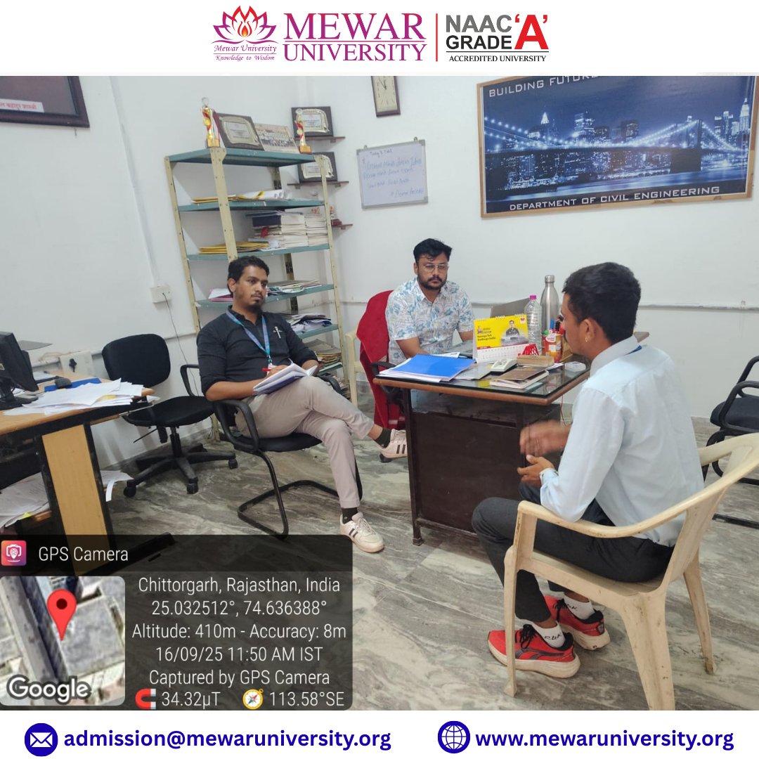 universitymewar's tweet image. 🎯 Mock Interview Session @ Mewar University 🎯
The Department of Civil Engineering, Mewar University organized a Mock Interview Session on 18th September 2025 for B.Tech. & Diploma (3rd Year) students.
#MewarUniversity #CivilEngineering #MockInterview