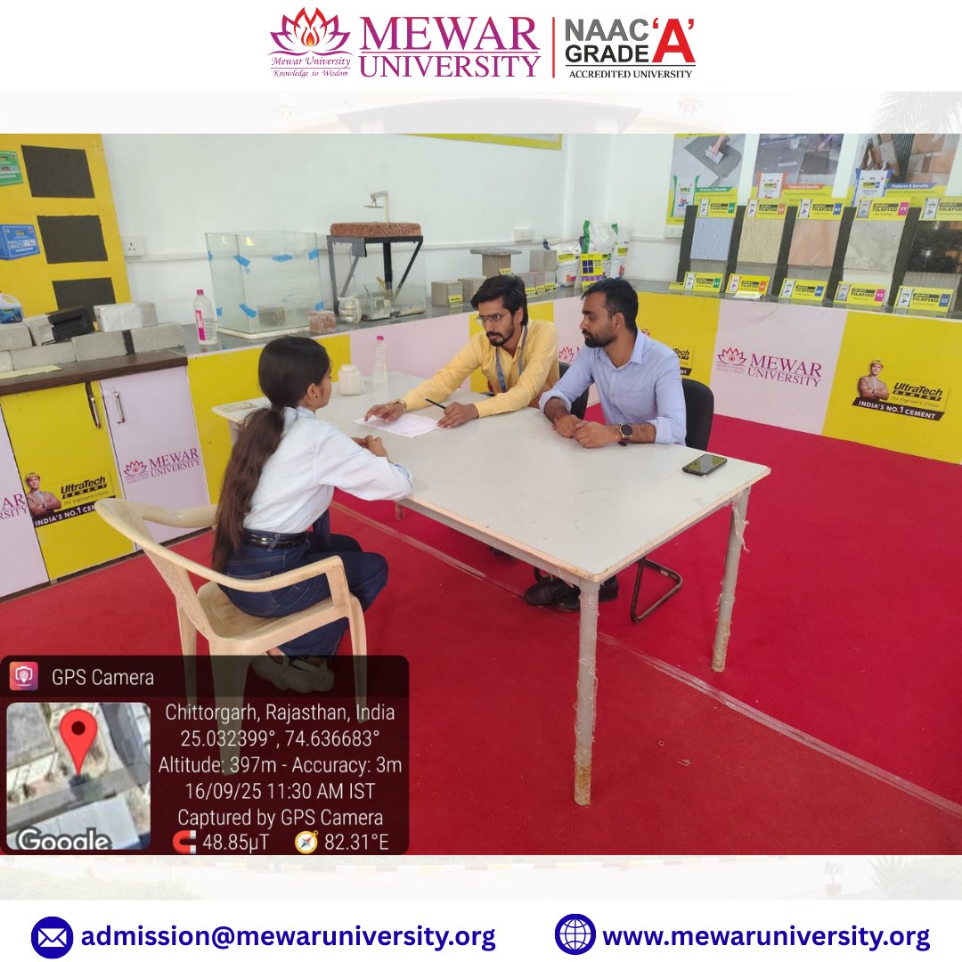 universitymewar's tweet image. 🎯 Mock Interview Session @ Mewar University 🎯
The Department of Civil Engineering, Mewar University organized a Mock Interview Session on 18th September 2025 for B.Tech. & Diploma (3rd Year) students.
#MewarUniversity #CivilEngineering #MockInterview