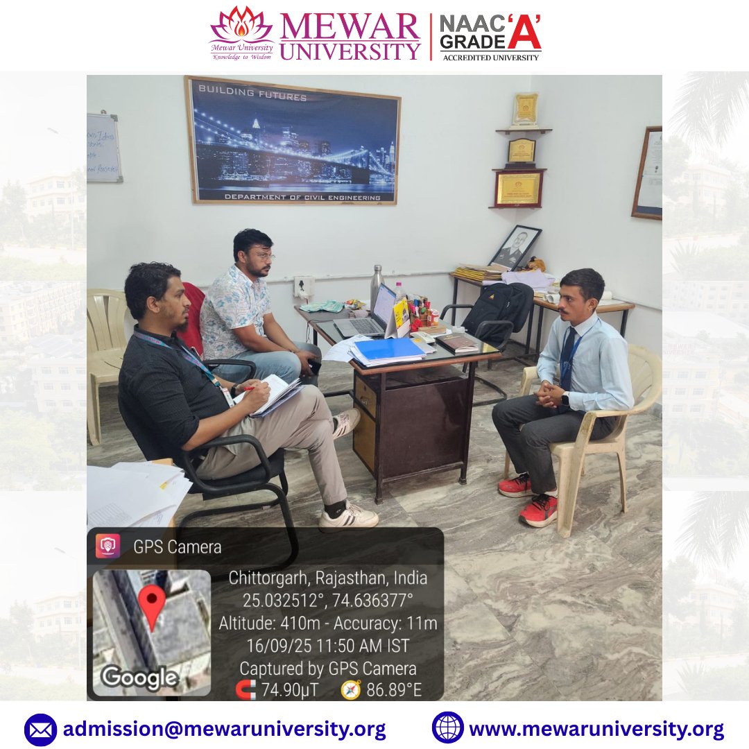 universitymewar's tweet image. 🎯 Mock Interview Session @ Mewar University 🎯
The Department of Civil Engineering, Mewar University organized a Mock Interview Session on 18th September 2025 for B.Tech. & Diploma (3rd Year) students.
#MewarUniversity #CivilEngineering #MockInterview