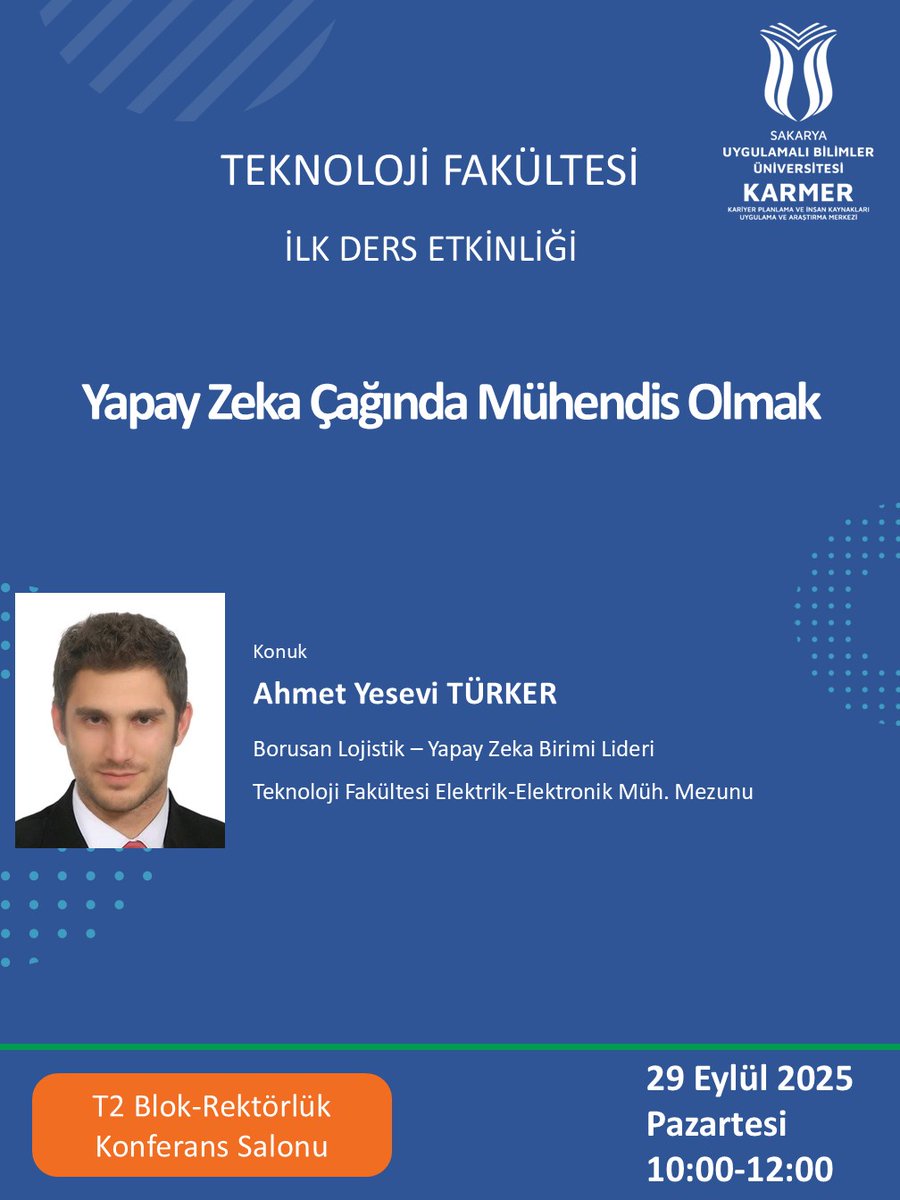 İlk ders etkinliğimize tüm akademik personel ve öğrencilerimizin katılımlarını bekleriz.