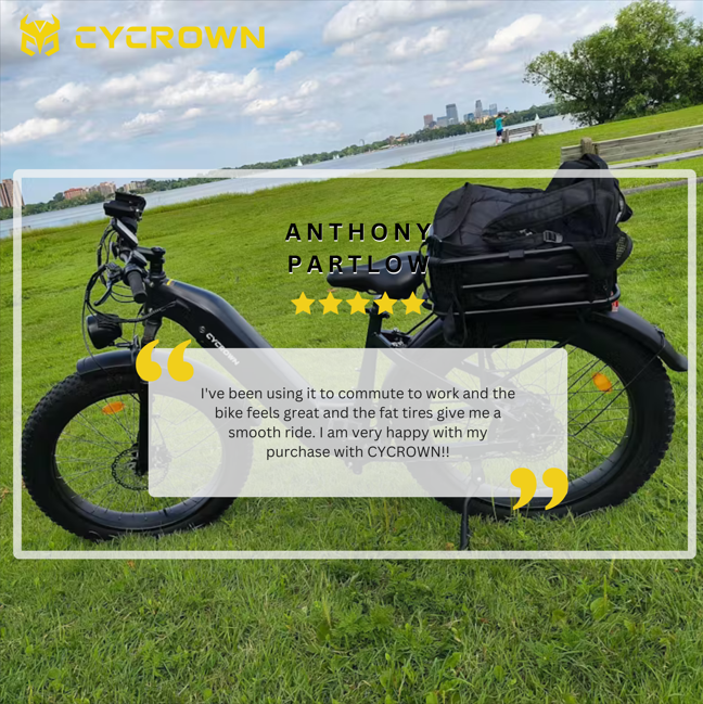 Happy customers make our day! 🤩 Thanks, Anthony, for the incredible feedback on your commute. We're glad to be a part of your daily ride. ✨
Click here to find your perfect ride!👉cycrown.com

#CYCROWN #Ebike #FatTireBike #AllTerrainBike #rideCYCROWN