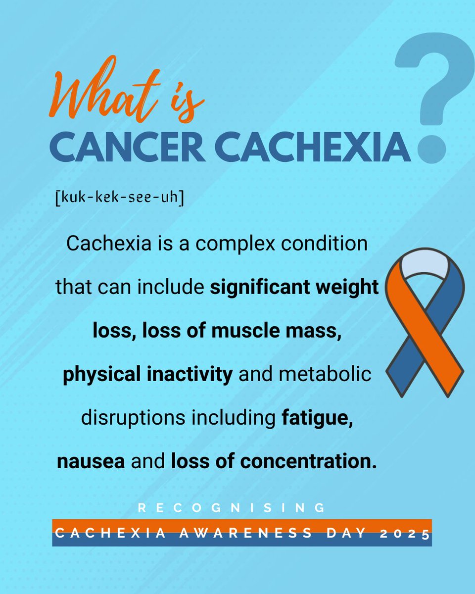 OncogeneCancer's tweet image. Today is the first #CancerCachexiaAwarenessDay

Cachexia affects up to 80% of people w  advanced cancer - not just weight loss, but loss of strength, energy &amp;amp; will.

Help @CancerGrand Challenges Team CANCAN &amp;amp; these 6 patient groups in raising awareness &amp;amp; driving research.  #CCAD
