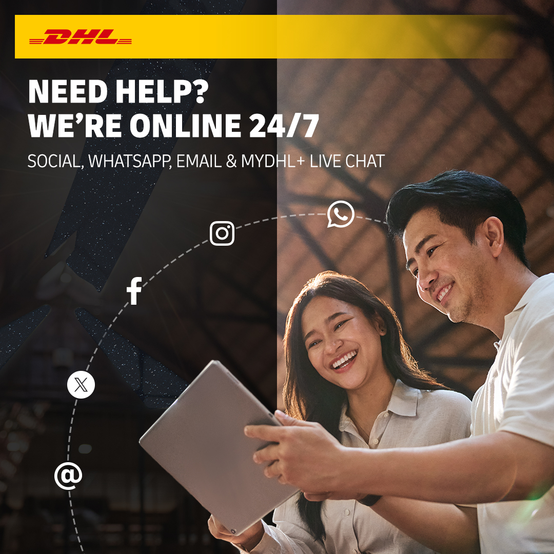 The quickest and easiest way to get your questions answered!! Period.✨

✅ Instagram
✅ Facebook
✅ X
✅ WhatsApp
✅ MyDHL+ Live Chat
✅ Email

Our support team is online 24/7 across all these channels.

Send us a direct message here anytime. 😉

#dhlexpress #malaysia