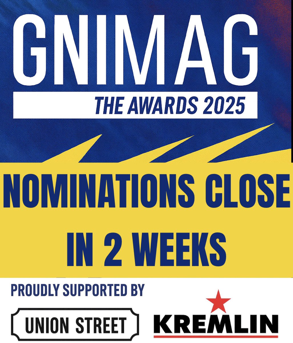 ⏳ Only 2 weeks left to nominate for the GNIMAG Awards!

🏆 Over 300 people already confirmed, if you’re nominated, it’s vital you confirm your spot now so you don’t miss out.

📅 November 15th <a href="/CrownePlazaBEL/">Crowne Plaza Belfast</a> 
✨ Celebrate. Nominate. Confirm today!

Gnimag.com/awards