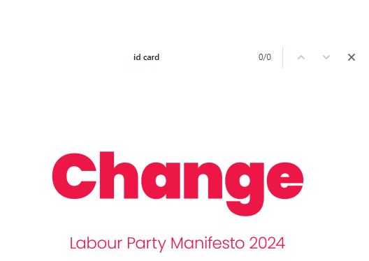 TestingTime17's tweet image. How can ID cards be their flagship policy and it not be even mentioned in the 2024 manifesto.  There is no mandate, let alone an explanation.