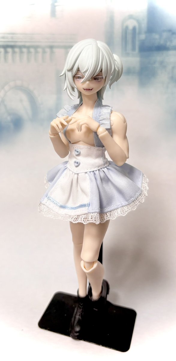 明日のブンノイチ頒布品は、前回ご好評いただいたエプロン風スカート にカラバリ増やしました🩵🖤🩷
お胸パーツ替えると印象変わります💞
腰回りはスサノヲサイズ。
シチリア・SugaryGirlsにも。
各2500円

＃メガミデバイス　＃ブンノイチ
＃シチリアの追憶
＃シュガリィガールズ