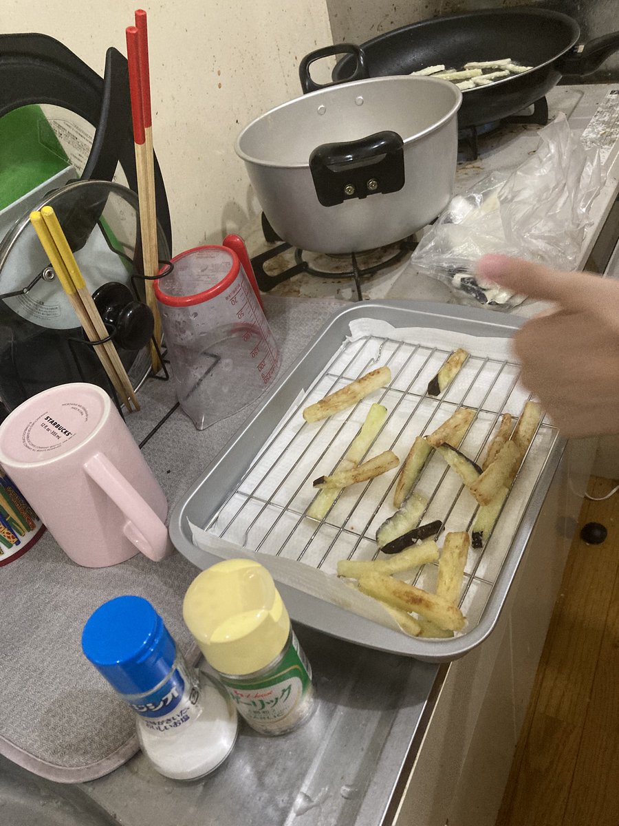 帰省した際に母からおさがりのドリップコーヒーセットを頂いた☕️🐾

ついでに幼い頃よく食べていた母お手製の茄子の唐揚げのレシピも教えてもらった！
早速作ってみて食べたけど、思い出補正だけじゃない懐かしさと美味しさがあったよ(´ω`)

いつでも母という存在は大きいなと感じた今日この頃でした🥹