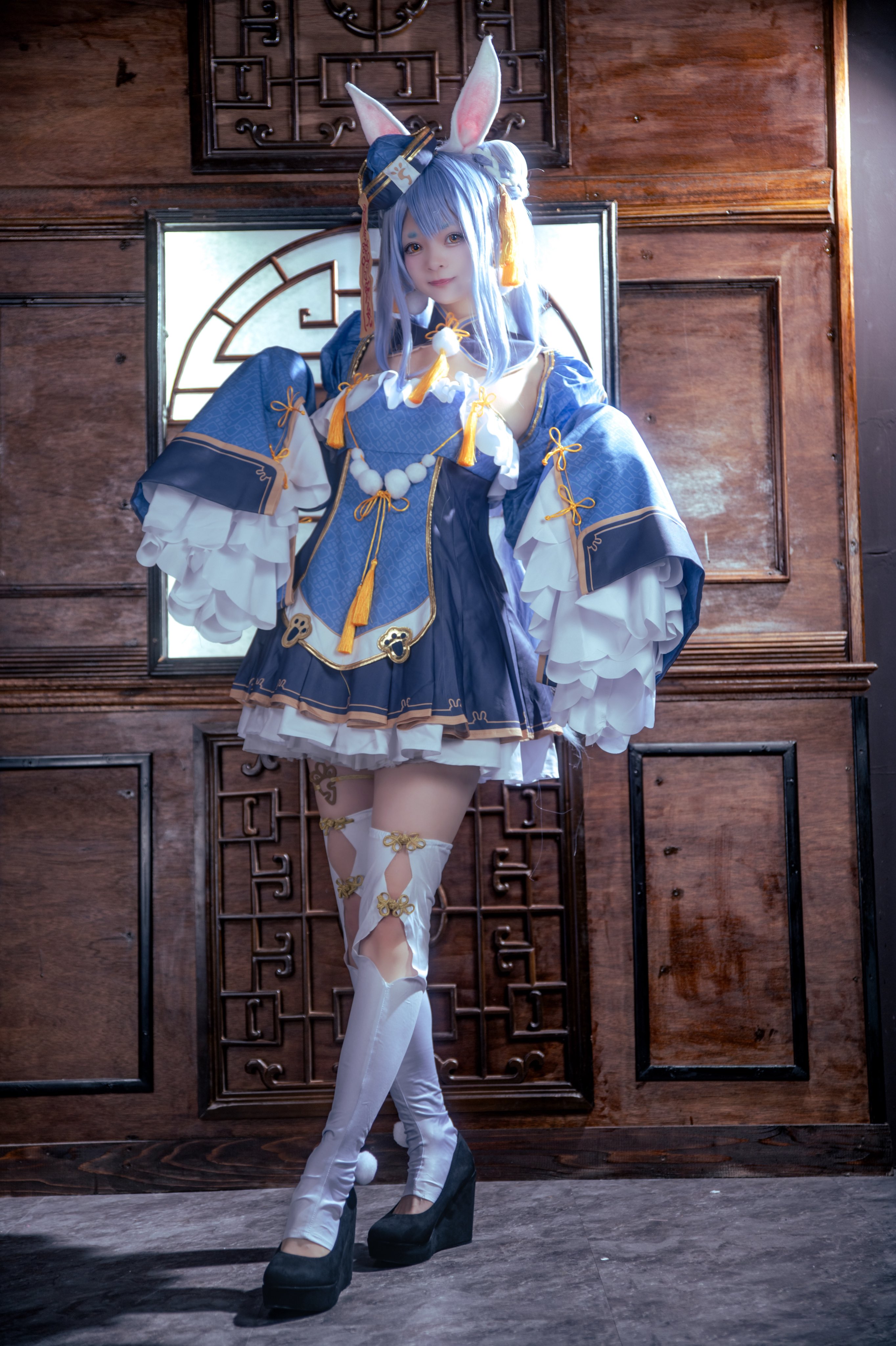 mvivm] 【スイカ コス】兎田ぺこら キョンシー コスプレ 衣装 ウィッグ