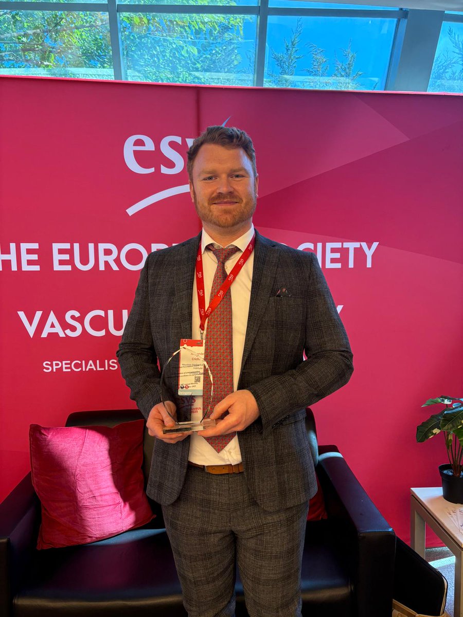 <a href="/ESVSmembership/">ESVS</a> #esvs2025 has been awesome! And delighted to say I won 1st place for best oral presentation! Big thanks to <a href="/trisharoymd/">Trisha L. Roy MD PhD FACS</a> <a href="/AlanLumsdenMD/">Alan Lumsden, MD, CV Chairman/Director</a> for the incredible support. Working at <a href="/HMethodistCV/">Houston Methodist CV</a>  is truly awesome, proud to bring this award back to <a href="/MethodistHosp/">Houston Methodist</a>