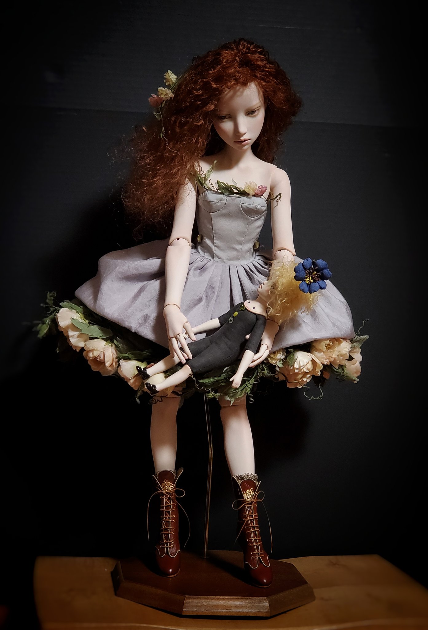 a*p様 作家物　パグ　アートドール 羊毛フェルトパグとHANAの店