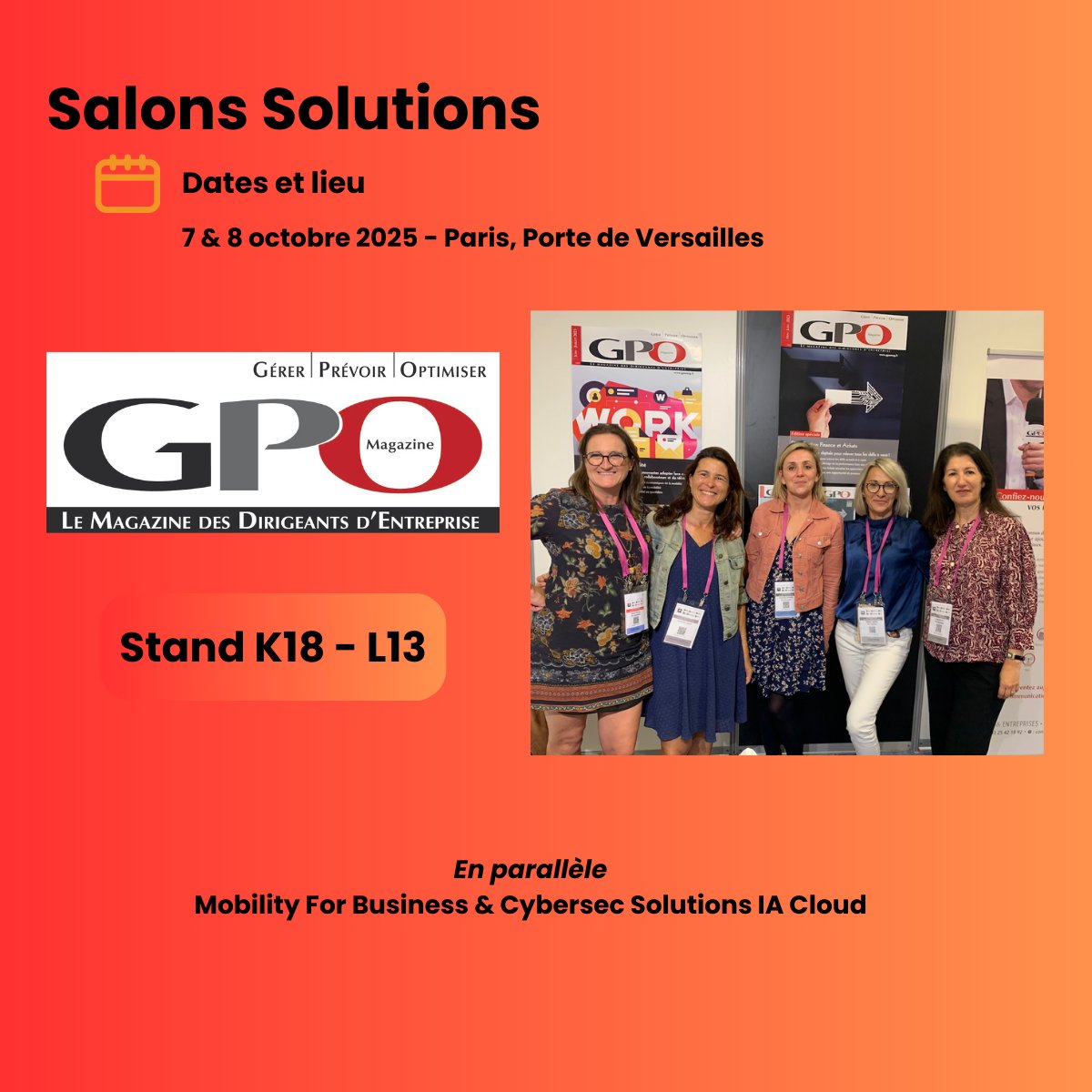 GPOMag (@gpomag) on Twitter photo C'est également l'occasion de rencontrer l'équipe de <a href="/gpomag/">GPOMag</a>.
Les <a href="/SalonsSolutions/">SalonsSolutions</a> <a href="/Salon_Mobility/">SALON MOBILITY FOR BUSINESS - 14- 15 OCTOBRE 2026</a> The Place to Be ! C'est également l'occasion de rencontrer l'équipe de <a href="/gpomag/">GPOMag</a>.
Les <a href="/SalonsSolutions/">SalonsSolutions</a> <a href="/Salon_Mobility/">SALON MOBILITY FOR BUSINESS - 14- 15 OCTOBRE 2026</a> The Place to Be !