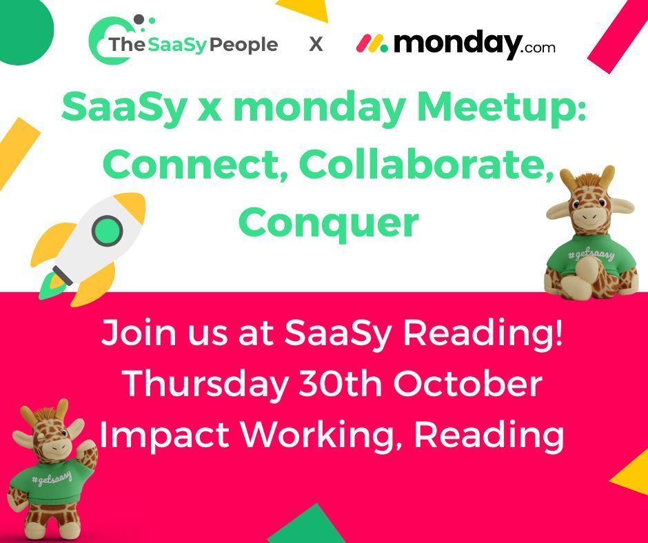 TheSaasyPeople's tweet image. Wish you could just sit down with a monday.com expert and pick their brain? 🧠 YOU CAN! 
Join SaaSy x monday for a totally relaxed lunch &amp;amp; learn on Oct 30th! 🗓️ 

Get personalised tips, share your wins, and eat delicious food. 🍽️
eventbrite.co.uk/e/saasy-x-mond… 

#getsaasy