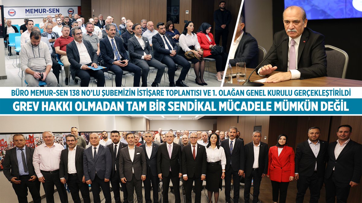 BÜRO MEMUR-SEN 138 NO’LU (BAKANLIK MALİYE) ŞUBEMİZİN İSTİŞARE TOPLANTISI VE 1. OLAĞAN GENEL KURULU GERÇEKLEŞTİRİLDİ

YAZGAN: GREV HAKKI OLMADAN TAM BİR SENDİKAL MÜCADELE MÜMKÜN DEĞİL

Genel Başkanımız Yusuf Yazgan, 138 No’lu (Bakanlık Maliye) şubemizin istişare toplantısına