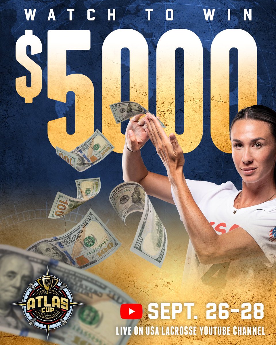 🏆 Atlas Cup starts TODAY at 4PM ET. 

USA, Canada, Puerto Rico &amp; Haudenosaunee face off in fast-paced Sixes lacrosse. 

📍 USA Lacrosse HQ
📺 Stream live (and win 💰!): youtube.com/@USA_lacrosse