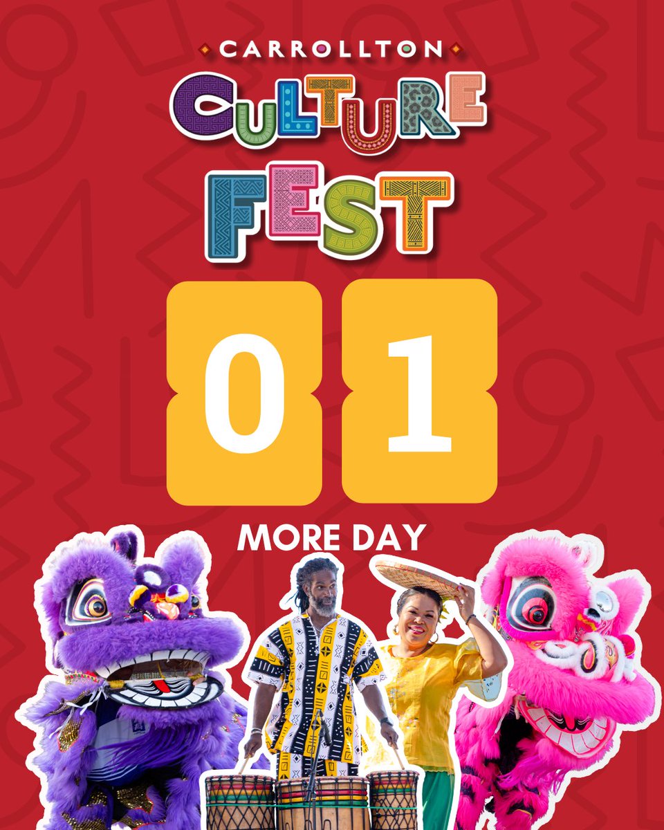 Travel the world without a passport at Culture Fest TOMORROW, Sat., Sept. 27, from 3-9pm. It will be a global experience for all ages in Downtown Carrollton with:

Delicious international cuisine
Live entertainment
Hands-on cultural activities
Unique crafts from local vendors
NEW