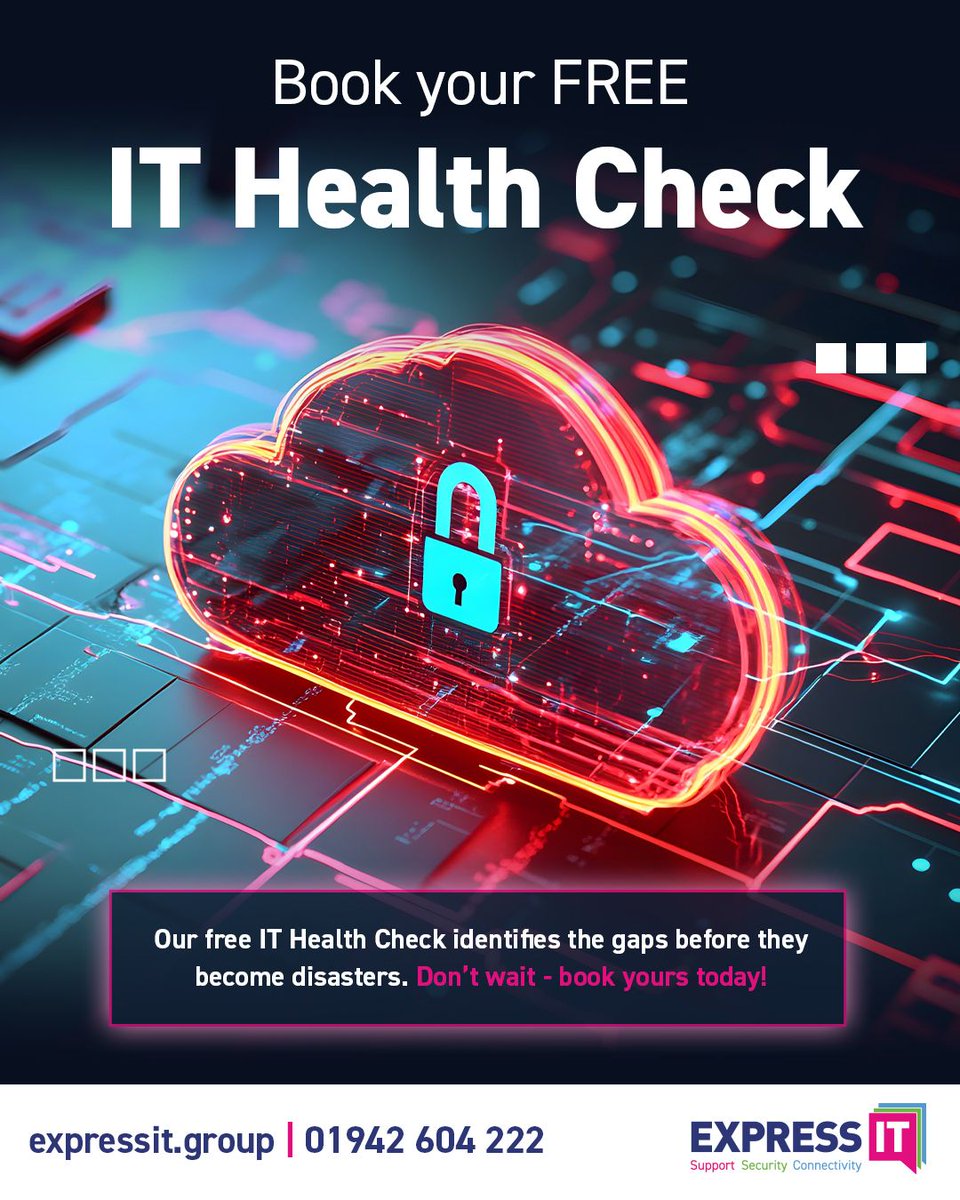 expressitgroup's tweet image. When did you last: 
 ⚡ Test your backups? 
 ⚡ Check your security patches? 
 ⚡ Review your IT setup? 

Our free IT Health Check identifies the gaps before they become disasters. 
 ✅ Simple 
 ✅ No jargon 
 ✅ Actionable 

Book yours today! 
🌐 expressit.group