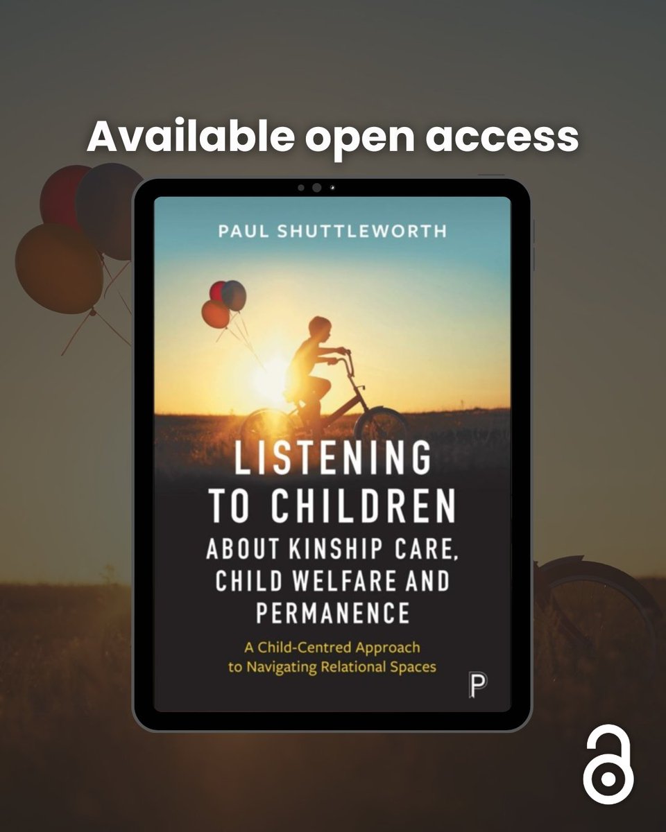 Policy Press (@policypress) on Twitter photo For too long, kinship and other forms of childhood care have been determined without a clear focus on children’s views.
This book unveils unique research on the transformative power of listening to children. <a href="/pshuttle3/">Dr Paul D Shuttleworth</a>
Publishing #OpenAccess: ow.ly/gERz50WQnzG For too long, kinship and other forms of childhood care have been determined without a clear focus on children’s views.
This book unveils unique research on the transformative power of listening to children. <a href="/pshuttle3/">Dr Paul D Shuttleworth</a>
Publishing #OpenAccess: ow.ly/gERz50WQnzG