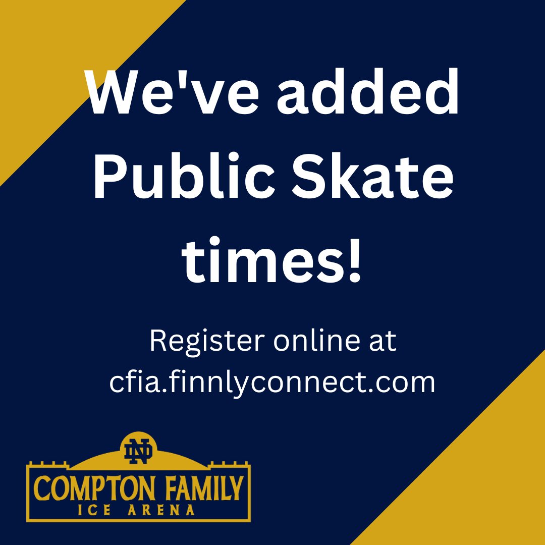 NDCFIA's tweet image. Looking for some family fun on a Friday night? We have added public skates from 6:00-7:50 pm on October 3rd and 10th. Register online to secure your spot, and come skate with us! ⛸