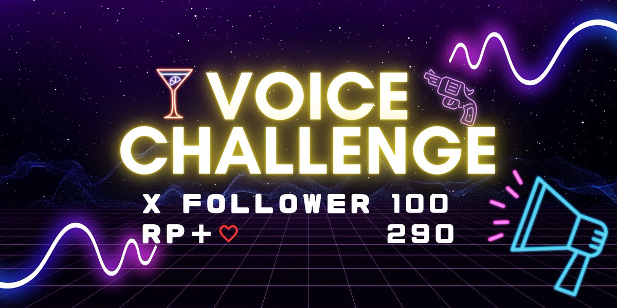 ヌルっとボイス公開チャレンジ

バーチャル西部の女酒場主人
好きなゲームはLoL・VALO・エペ

Xフォロワー100
RP＋♡　　　290
でボイス公開動画投稿しますー！！

IRIAM→web.iriam.app/s/user/MeUNMTk…

Twitch→twitch.tv/yomatagi_sou

#IRIAM準備中︎︎ 
 #ボイス公開チャレンジ