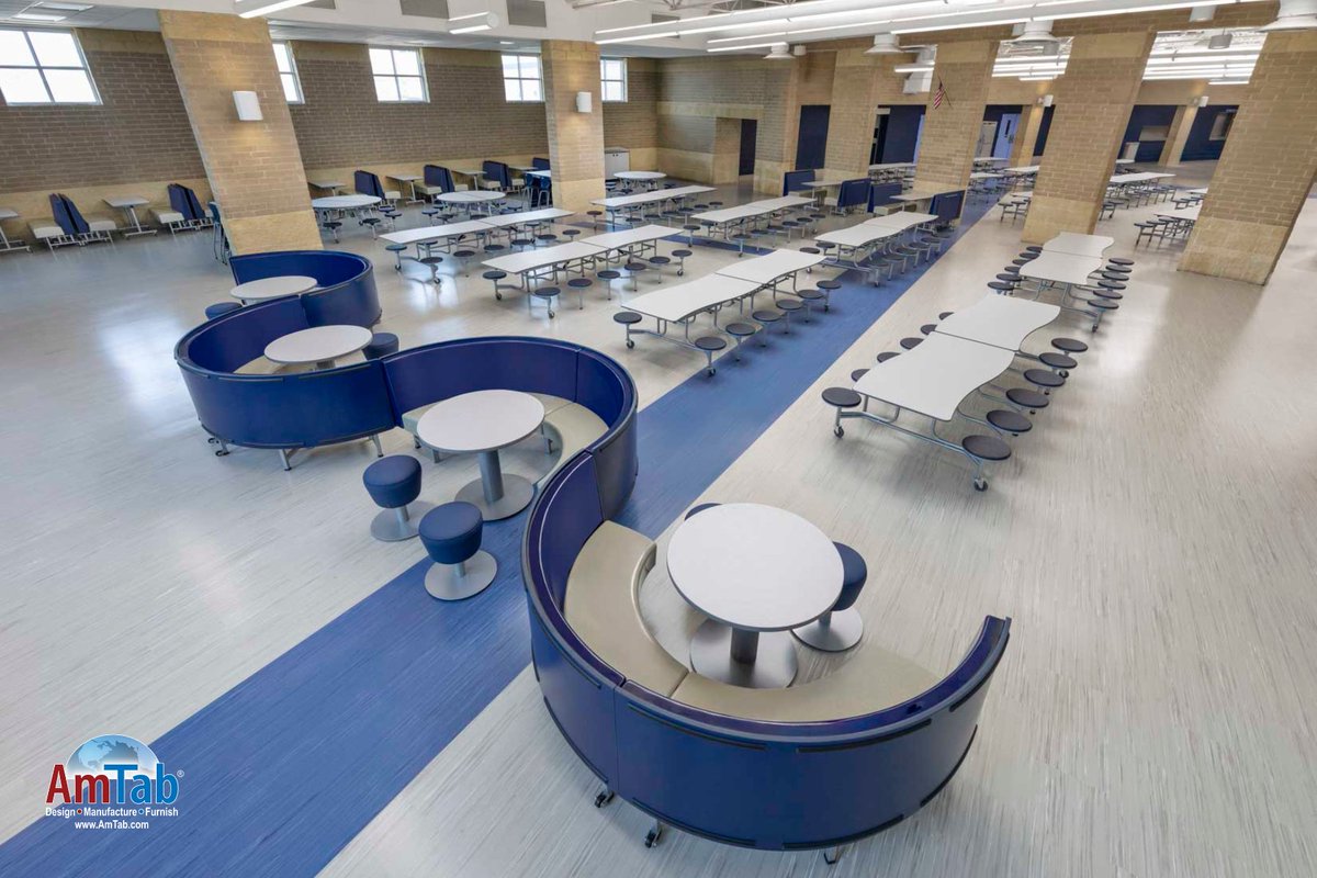 AmTab's tweet image. What defines a great K–12 dining commons? 🍎✨

Today’s standards go beyond functionality—schools need dining spaces that inspire connection, reflect school pride, and support the whole student. 

Is your district ready to modernize your dining commons?
➡️linktr.ee/amtabmfg
