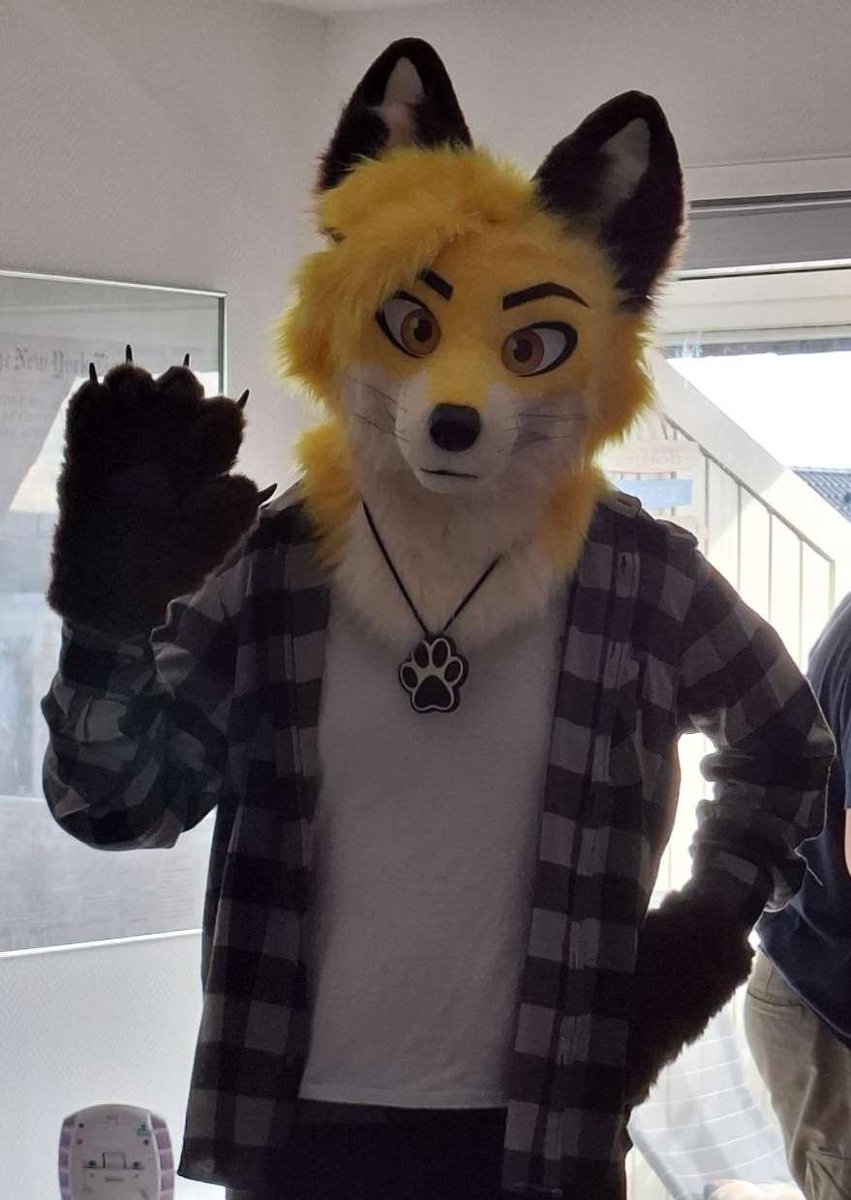 Meet Jake (in fursuit form!) for his first ever #fursuitfriday! 🦊🎊

🪡: @/irruan.fursuit on Insta!
📸: @/gabefoxx on bsky and @/lupinwolf on bsky