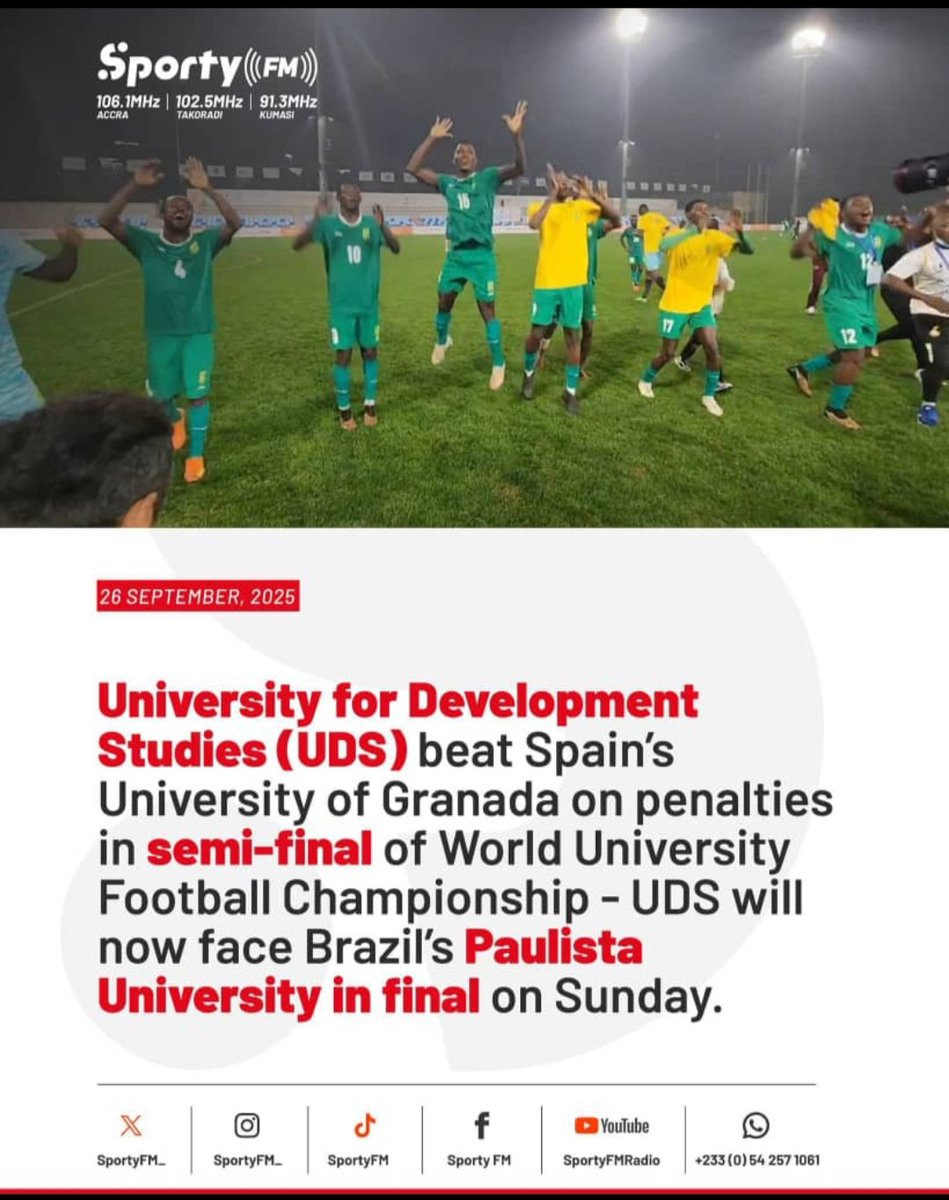 AtugubaJeremiah's tweet photo. UDS is taking the trophy home on Sunday 🫡❤️.#それスノ #linglingkwong #OTDirecto26S #KarinaxPradaSS26 #Devara #OTDirecto26S #Devara #UNGA80 #football https://t.co/7vjNQ1AaQE