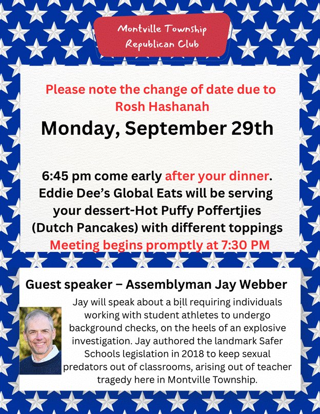 Looking forward to it!

Thanks to the <a href="/MontvilleGOP/">Montville Twp. Republican Club</a> for the invitation (and for reminding us of what Poffertjies are 👍).