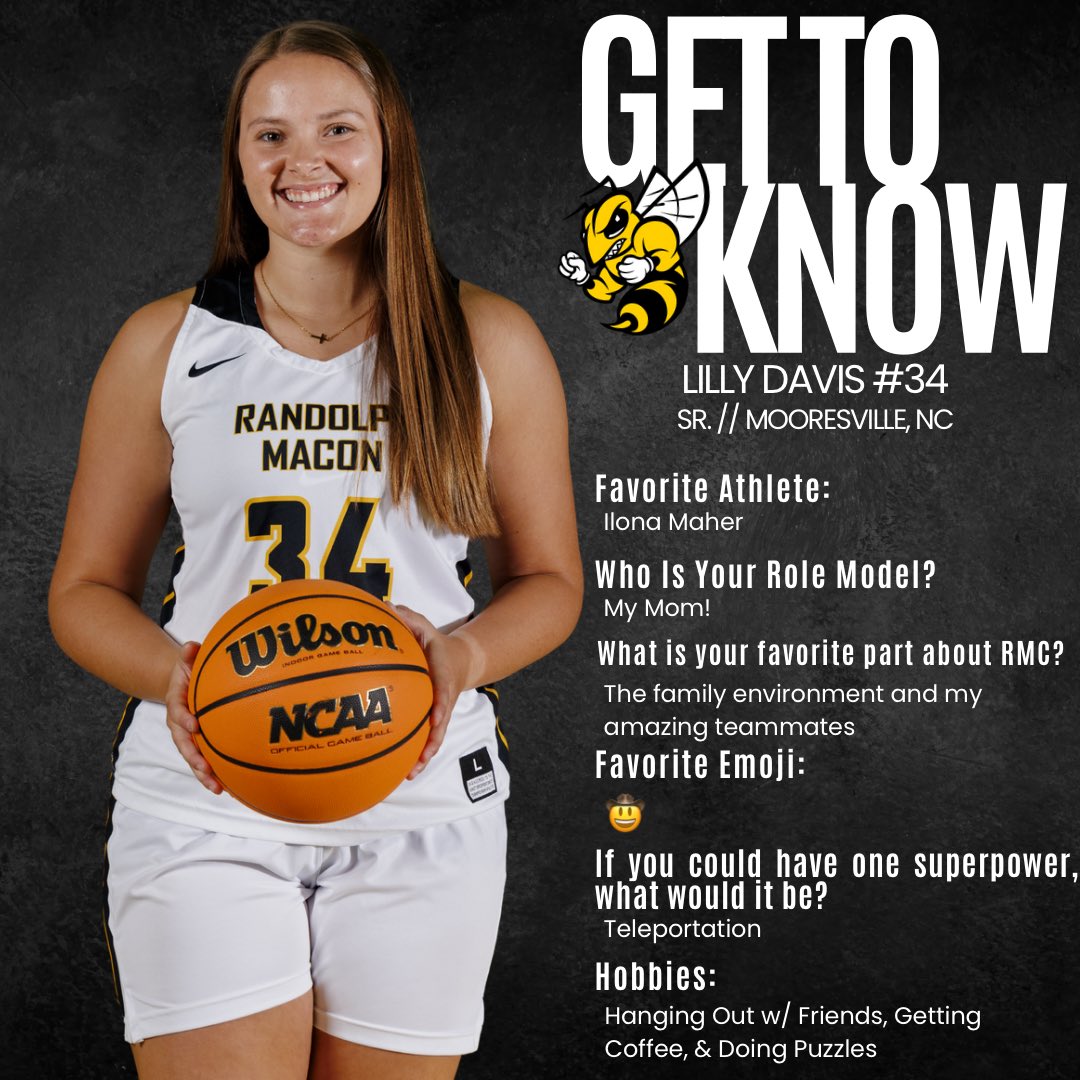 RMCWBB's tweet photo. Next up in our 𝑮𝒆𝒕 𝑻𝒐 𝑲𝒏𝒐𝒘 𝒀𝒐𝒖 series is Senior Forward from Mooresville, NC — #34, 𝑳𝒊𝒍𝒍𝒚 𝑫𝒂𝒗𝒊𝒔

#LNF 🐝 https://t.co/IW7rng1Er4