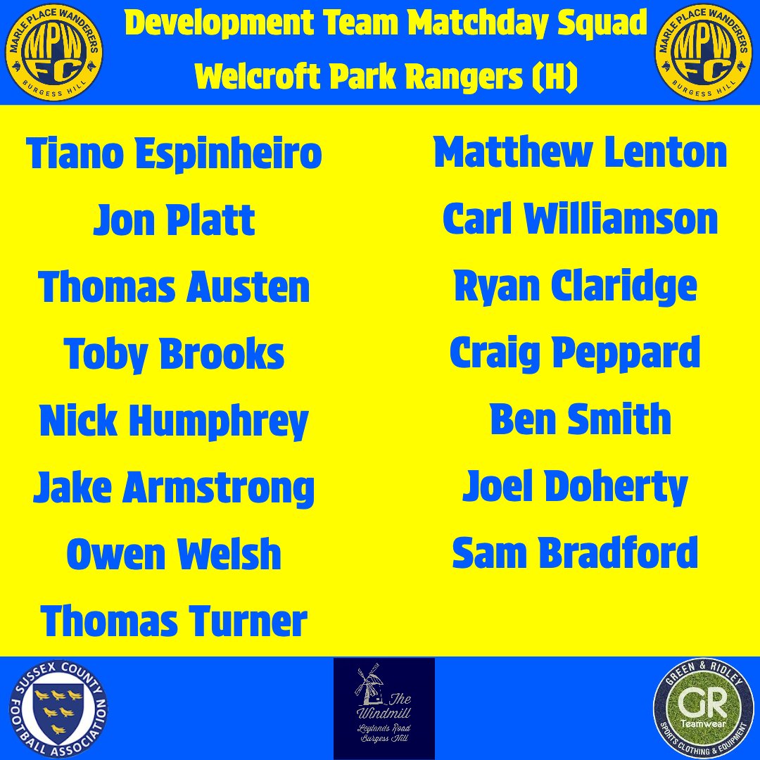 Our matchday squads for both first team and development ahead of tomorrow afternoon's fixtures 🟡🔵