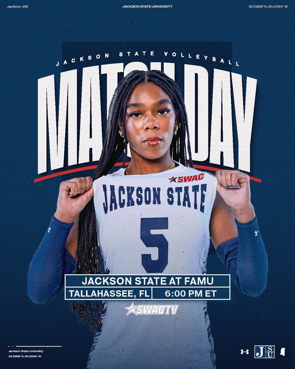 GoJSUTigersVB's tweet image. 🏐GAME DAY🏐

🆚: FAMU
📍: Tallahassee, FL
⏰: 5PM CT/6PM ET
📊: shorturl.at/xH0OR
💻: tv.swac.org

#THEEiLove | #GoJSUTigersVB🐅