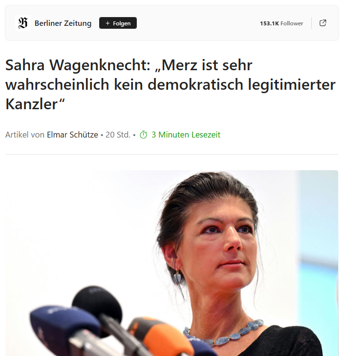 Wagenknecht ist sehr wahrscheinlich Kopf der 5. Kolonne Moskaus.