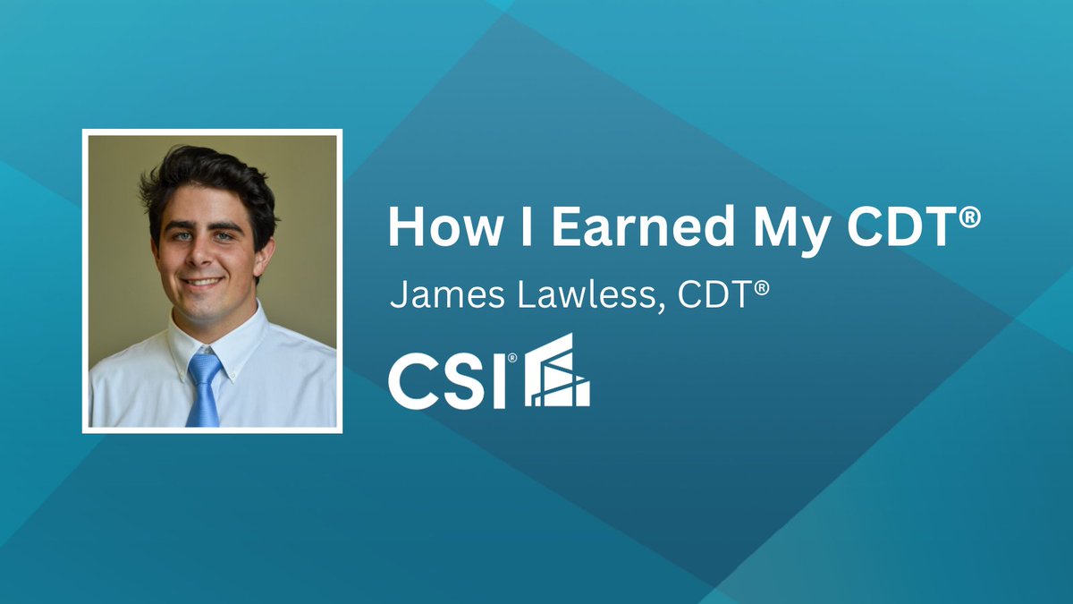 CSIConstruction's tweet image. 🔍 CDT Spotlight

Meet James Lawless, Mechanical Engineer and Spring 2025 #CDT achiever!

With experience on both the contractor and designer side of #construction, James knows the value of clear, well-coordinated documents.

Read his full story: bit.ly/4ntXPn4