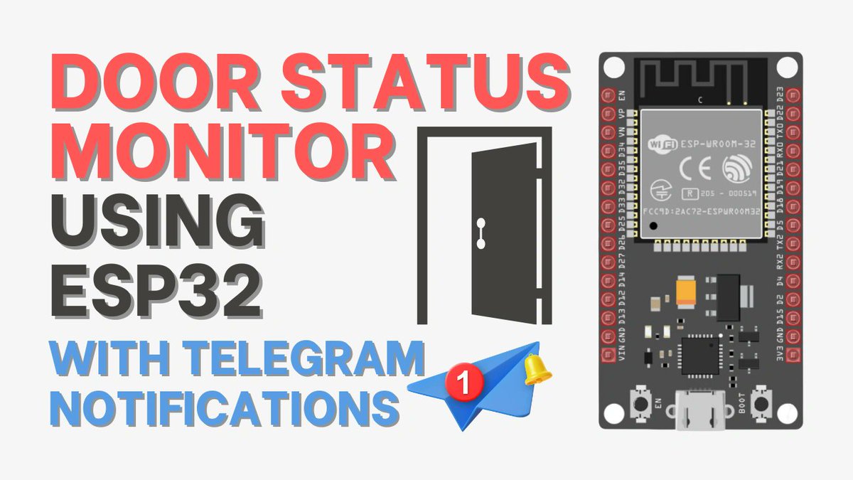 ebokify's tweet image. Door Status Monitor using ESP32 with Telegram Notifications
ebokify.com/door-status-mo…
🔥 Top 6 ESP32 eBooks for $20
ebokify.com/top-6-esp32-eb…
#ESP32 #ESP32S3 #ESP32C6 #ESP32CAM #ESP32Display #ESP32Project #ESP32Tutorial #Espressif #Arduino #IoT #Microcontroller #EmbeddedSystems