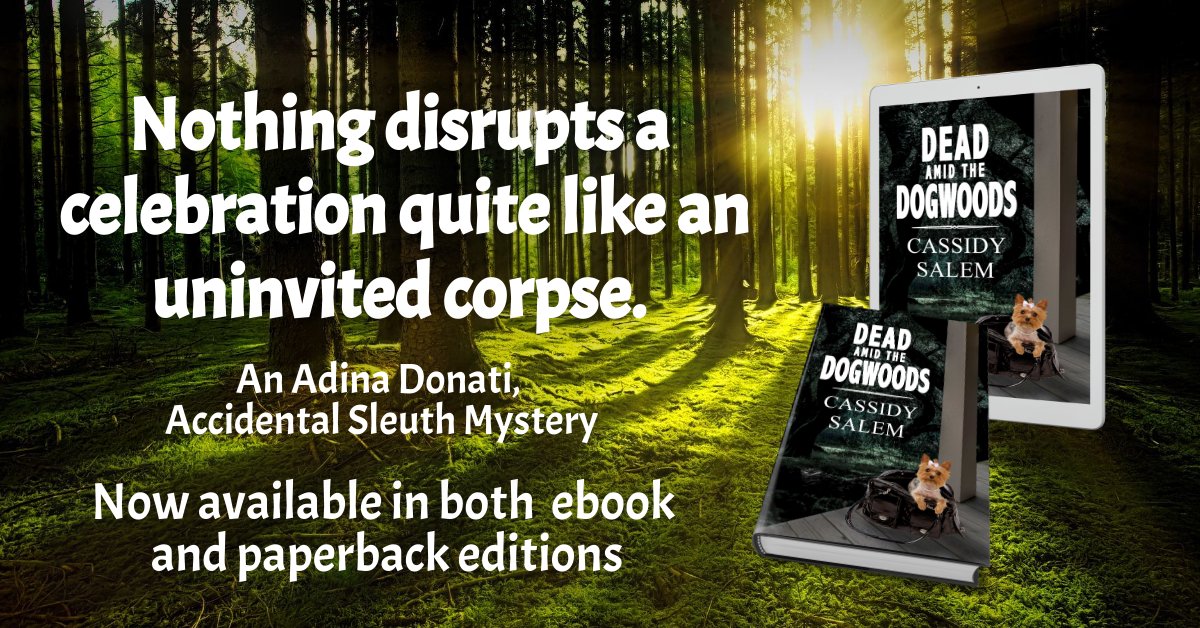 Nothing disrupts a celebration like an uninvited corpse.
Follow Adina's latest adventure in Dead amid the Dogwoods (An Adina Donati, Accidental Sleuth   Mystery). Now available as ebook or paperback!
  #cozymystery 
    books2read.com/DeadAmidDogwoo…