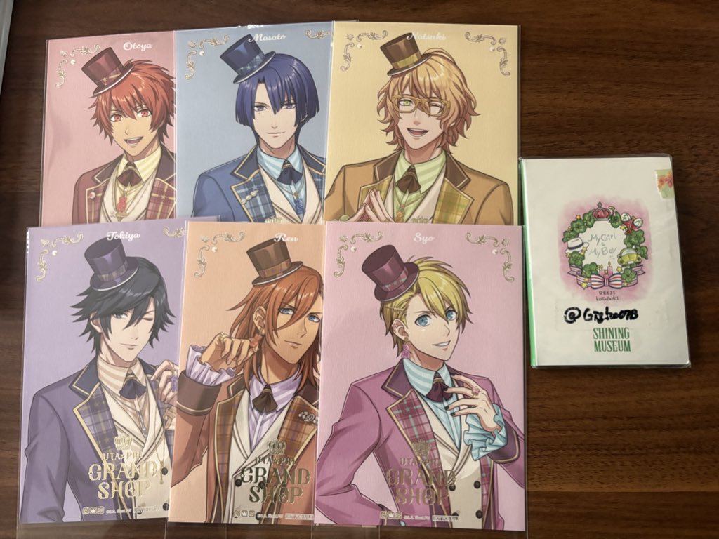 【交換】うたプリ グラショ 特典 ポストカード 前期 後期

譲: CCL 音也、真斗、那月、トキヤ、レン、翔
求: FP嶺二、CCL嶺二

両方入手できる組み合わせ優先

郵送, 9/29AC福島 &gt; 宮城県内手渡し
検索からでもお気軽にお声がけ下さい