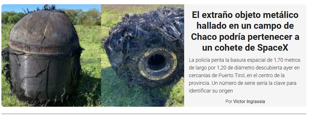 Chatarra espacial, cada vez más satélites y artefactos lanzados al espacio que en algún momento podrían llegar a la tierra. Imaginemos que cae sobre una casa, sobre una persona, sobre un auto ... lindos temas de análisis de responsabilidad (y derecho procesal) se vienen.