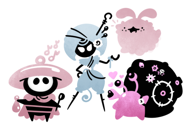 KaeKolormore's tweet photo. some silksong character doodles https://t.co/3hlfU4ke2x